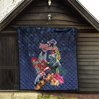 Australia and New Zealand Quilt Merry Christmas-Tuatara and Koala with Plants Xmas Style LT03 - Polynesian Pride