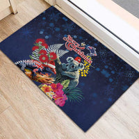 Australia and New Zealand Rubber Doormat Merry Christmas-Tuatara and Koala with Plants Xmas Style LT03 - Polynesian Pride
