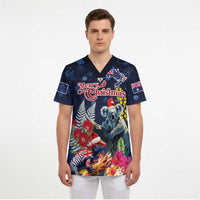 Australia and New Zealand Scrub Top Merry Christmas-Tuatara and Koala with Plants Xmas Style LT03 - Polynesian Pride