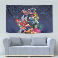 Australia and New Zealand Tapestry Merry Christmas-Tuatara and Koala with Plants Xmas Style LT03 - Polynesian Pride