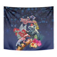Australia and New Zealand Tapestry Merry Christmas-Tuatara and Koala with Plants Xmas Style LT03 - Polynesian Pride