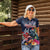 Australia and New Zealand Women Polo Shirt Merry Christmas-Tuatara and Koala with Plants Xmas Style