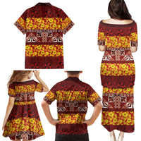 Samoa Siapo and Tapa Family Matching Puletasi and Hawaiian Shirt Pacific Tribal Pattern with Hibiscus Striped Style LT03 - Polynesian Pride