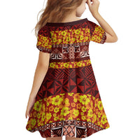 Samoa Siapo and Tapa Family Matching Summer Maxi Dress and Hawaiian Shirt Pacific Tribal Pattern with Hibiscus Striped Style LT03 - Polynesian Pride