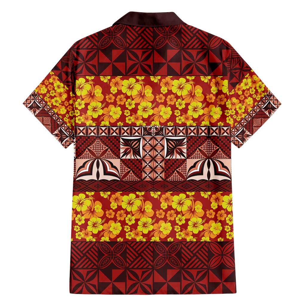 Samoa Siapo and Tapa Family Matching Summer Maxi Dress and Hawaiian Shirt Pacific Tribal Pattern with Hibiscus Striped Style LT03 - Polynesian Pride