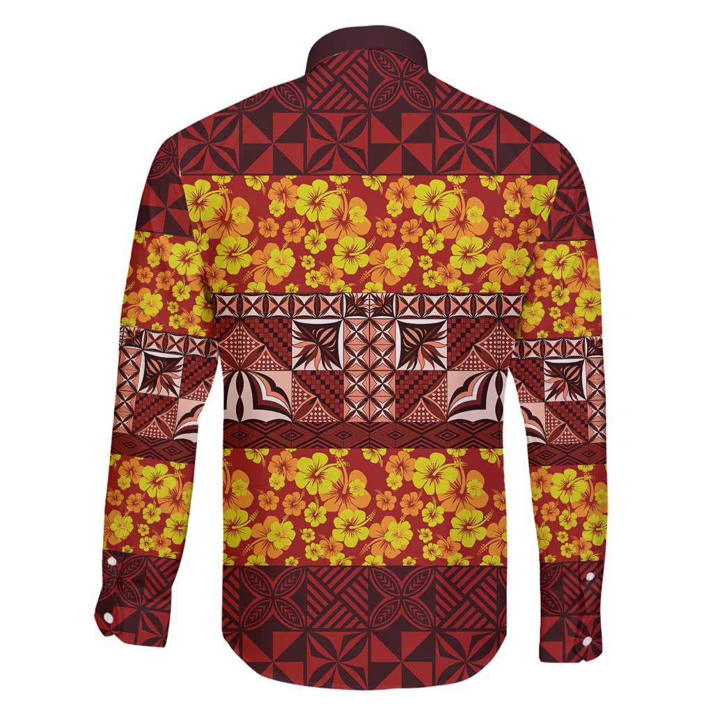 Samoa Siapo and Tapa Family Matching Summer Maxi Dress and Hawaiian Shirt Pacific Tribal Pattern with Hibiscus Striped Style LT03 - Polynesian Pride