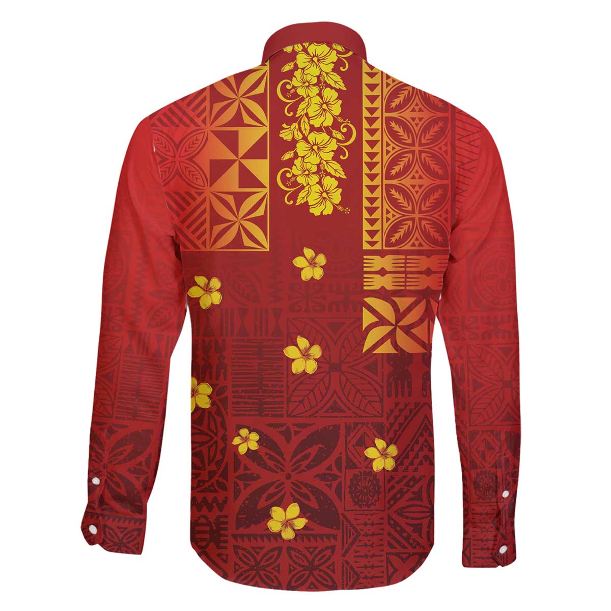 Samoa Tapa Pacific Tribal Pattern Family Matching Off The Shoulder Long Sleeve Dress and Hawaiian Shirt Hibiscus and Plumeria LT03 - Polynesian Pride
