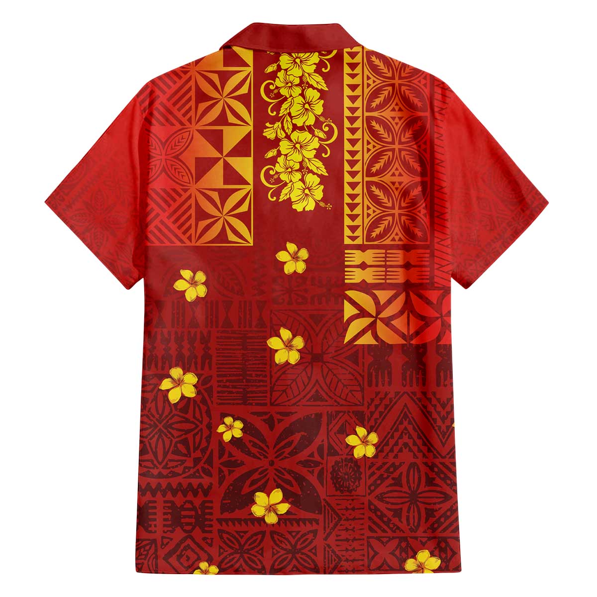Samoa Tapa Pacific Tribal Pattern Family Matching Off Shoulder Short Dress and Hawaiian Shirt Hibiscus and Plumeria LT03 - Polynesian Pride