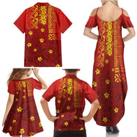 Samoa Tapa Pacific Tribal Pattern Family Matching Summer Maxi Dress and Hawaiian Shirt Hibiscus and Plumeria LT03 - Polynesian Pride