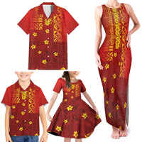 Samoa Tapa Pacific Tribal Pattern Family Matching Tank Maxi Dress and Hawaiian Shirt Hibiscus and Plumeria LT03 - Polynesian Pride