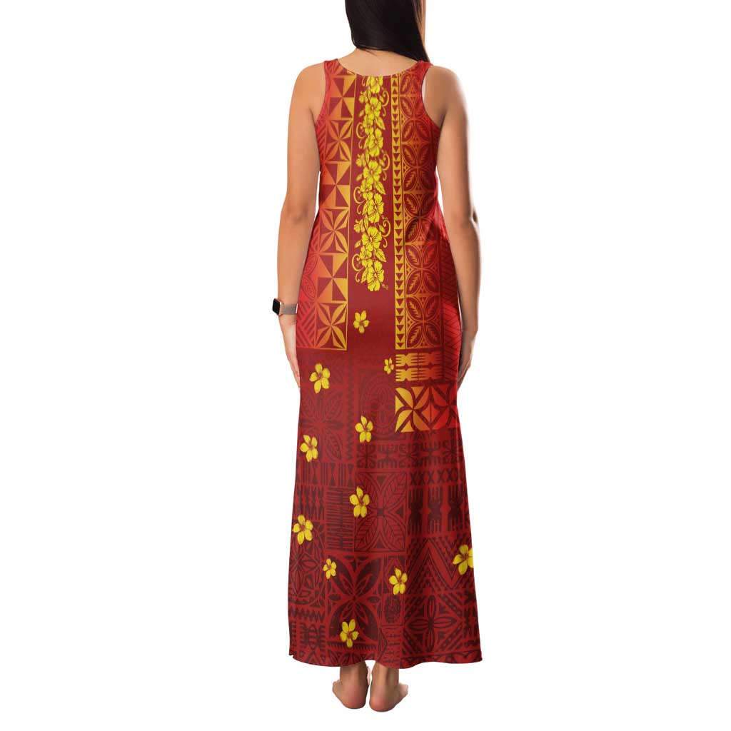 Samoa Tapa Pacific Tribal Pattern Family Matching Tank Maxi Dress and Hawaiian Shirt Hibiscus and Plumeria LT03 - Polynesian Pride