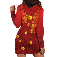 Samoa Tapa Pacific Tribal Pattern Hoodie Dress Hibiscus and Plumeria LT03 - Polynesian Pride