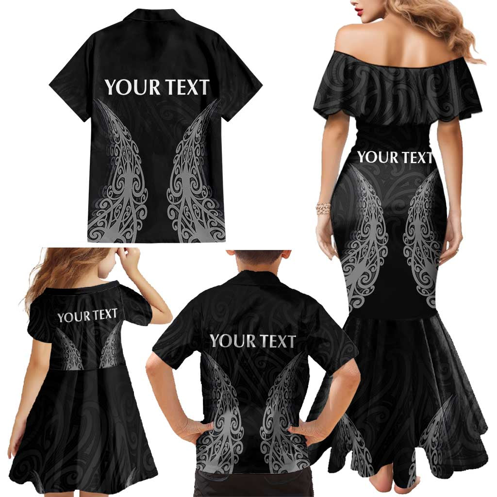 New Zealand Netball Family Matching Mermaid Dress and Hawaiian Shirt Koru and Maori Tattoo Jersey LT03 - Polynesian Pride