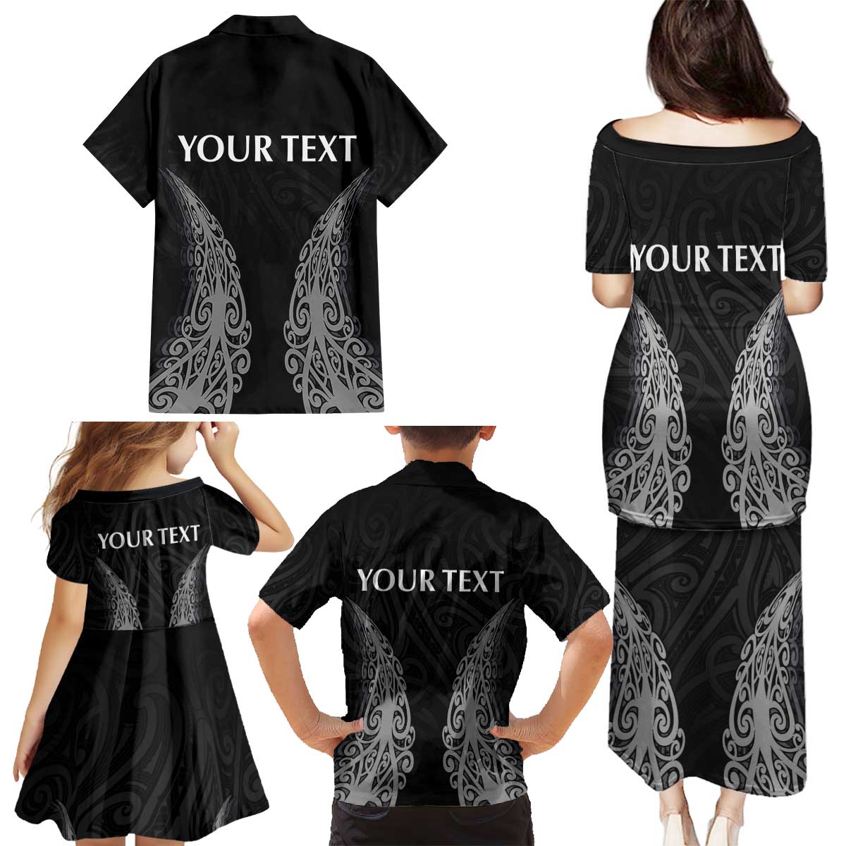 New Zealand Netball Family Matching Puletasi and Hawaiian Shirt Koru and Maori Tattoo Jersey LT03 - Polynesian Pride