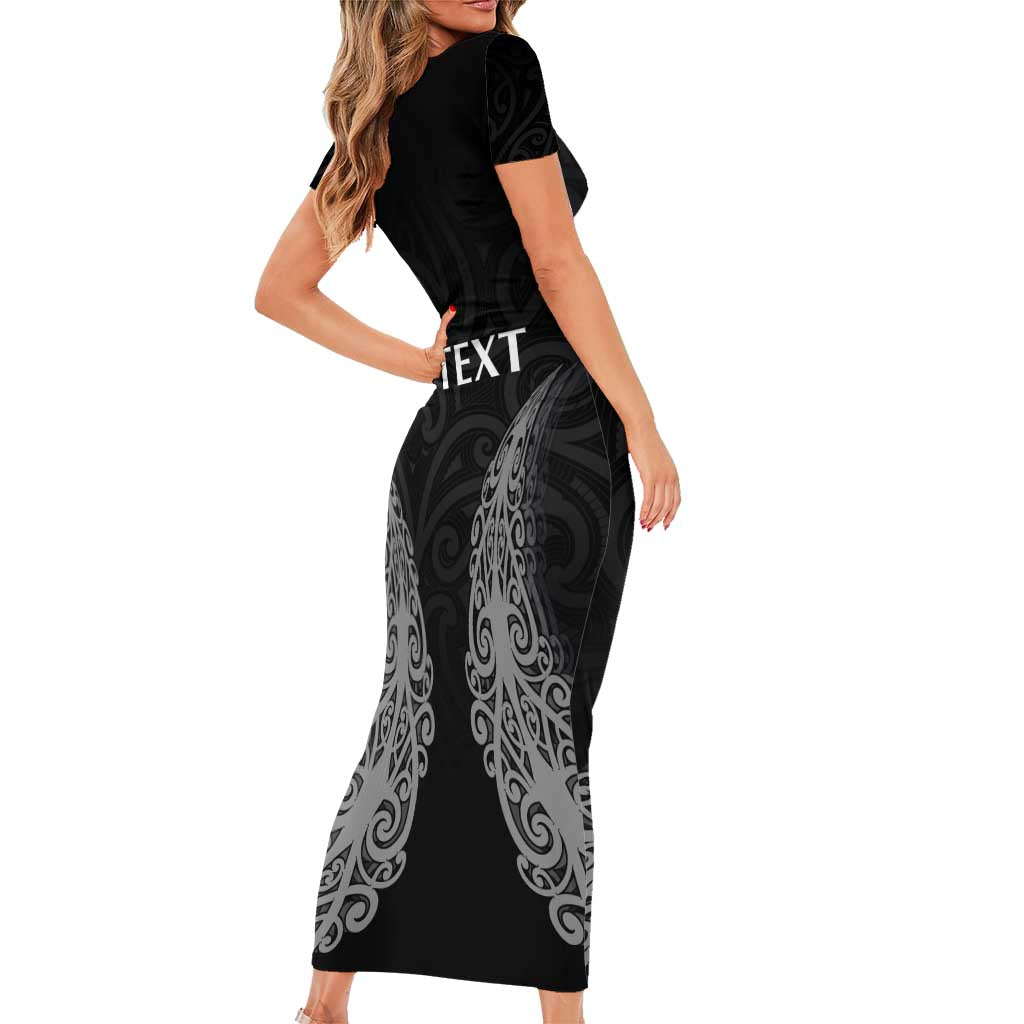 New Zealand Netball Family Matching Short Sleeve Bodycon Dress and Hawaiian Shirt Koru and Maori Tattoo Jersey LT03 - Polynesian Pride