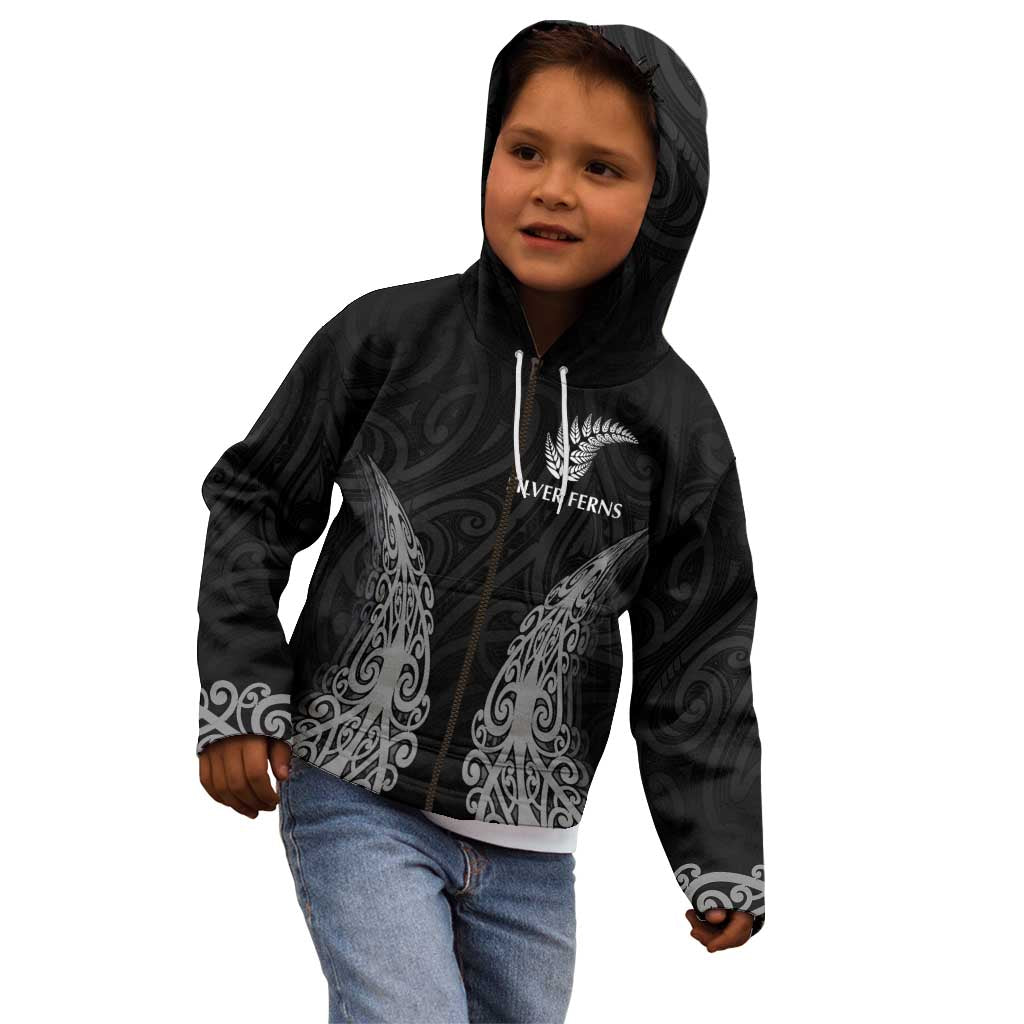 New Zealand Netball Kid Hoodie Koru and Maori Tattoo Jersey LT03 - Polynesian Pride
