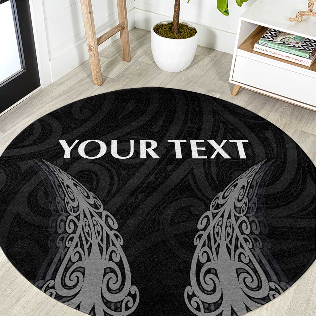 New Zealand Netball Round Carpet Koru and Maori Tattoo Jersey LT03 Black - Polynesian Pride