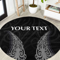 New Zealand Netball Round Carpet Koru and Maori Tattoo Jersey LT03 Black - Polynesian Pride