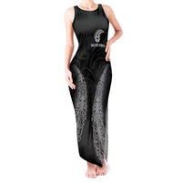 New Zealand Netball Tank Maxi Dress Koru and Maori Tattoo Jersey LT03 Women Black - Polynesian Pride