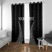 New Zealand Netball Window Curtain Koru and Maori Tattoo Jersey LT03 With Grommets Black - Polynesian Pride
