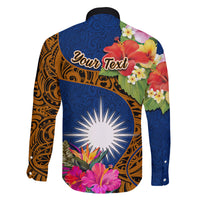 Personalised Marshall Islands Manit Day Family Matching Off Shoulder Maxi Dress and Hawaiian Shirt Marshall Seal Mix Hibiscus Flower Maori Pattern Style LT03 - Polynesian Pride