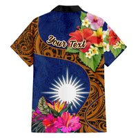 Personalised Marshall Islands Manit Day Family Matching Short Sleeve Bodycon Dress and Hawaiian Shirt Marshall Seal Mix Hibiscus Flower Maori Pattern Style LT03 - Polynesian Pride