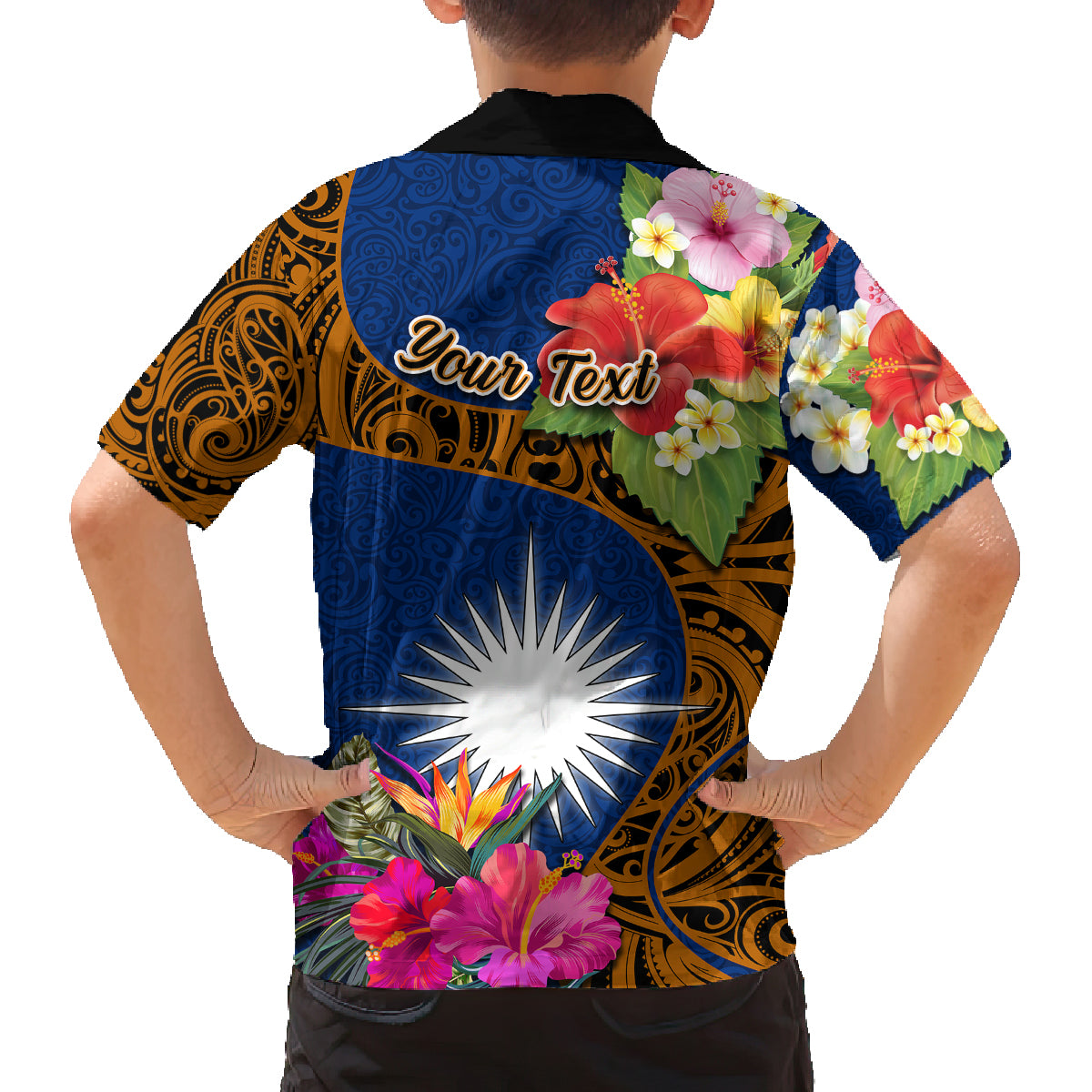 Personalised Marshall Islands Manit Day Family Matching Tank Maxi Dress and Hawaiian Shirt Marshall Seal Mix Hibiscus Flower Maori Pattern Style LT03 - Polynesian Pride