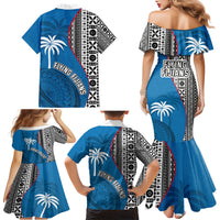 Fiji Rugby Family Matching Mermaid Dress and Hawaiian Shirt Coat of Arms Palm Tree Mix Polynesia Tapa Pattern LT03 - Polynesian Pride