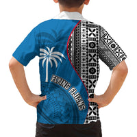 Fiji Rugby Family Matching Off Shoulder Maxi Dress and Hawaiian Shirt Coat of Arms Palm Tree Mix Polynesia Tapa Pattern LT03 - Polynesian Pride