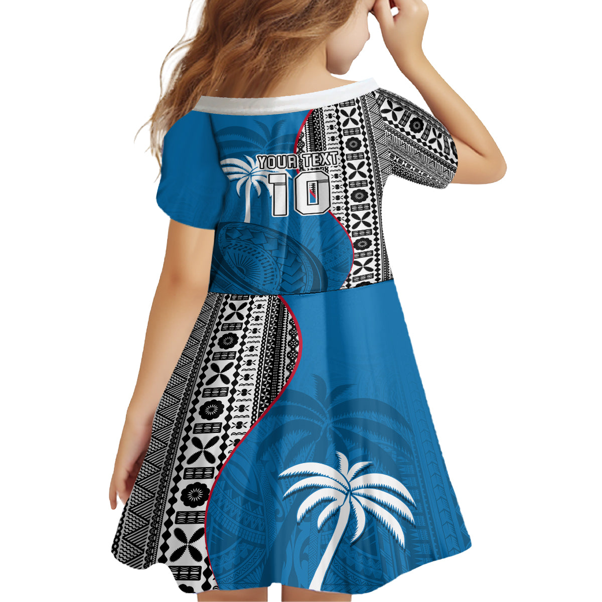 Custom Fiji Rugby Family Matching Off Shoulder Short Dress and Hawaiian Shirt Coat of Arms Palm Tree Mix Polynesia Tapa Pattern LT03 - Polynesian Pride