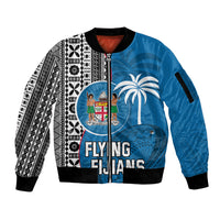 custom-fiji-rugby-sleeve-zip-bomber-jacket-coat-of-arms-palm-tree-mix-polynesia-tapa-pattern