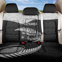 New Zealand World Cup 2023 Back Car Seat Cover Aotearoa Haka Rugby with Silver Fern Maori Ethnic Pattern LT03 One Size Black - Polynesian Pride