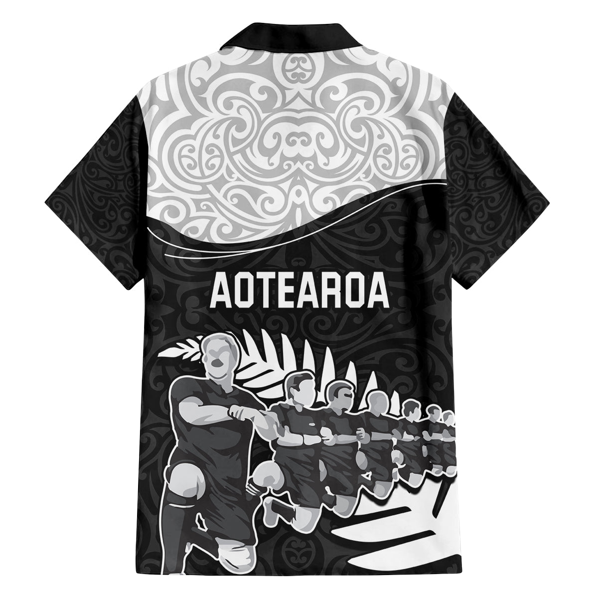 New Zealand World Cup 2023 Family Matching Tank Maxi Dress and Hawaiian Shirt Aotearoa Haka Rugby with Silver Fern Maori Ethnic Pattern LT03 - Polynesian Pride