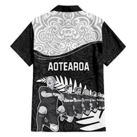 New Zealand World Cup 2023 Family Matching Tank Maxi Dress and Hawaiian Shirt Aotearoa Haka Rugby with Silver Fern Maori Ethnic Pattern LT03 - Polynesian Pride