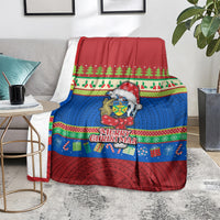 Solomon Islands Christmas Blanket Santa With Flag Of Solomon Polynesian Tribal Xmas Vibe LT03 - Polynesian Pride