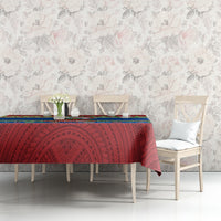Solomon Islands Christmas Tablecloth Santa With Flag Of Solomon Polynesian Tribal Xmas Vibe LT03 - Polynesian Pride