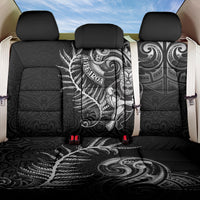 New Zealand Rugby Back Car Seat Cover Maori Warrior Rugby with Silver Fern Sleeve Tribal Ethnic Style LT03 One Size Black - Polynesian Pride