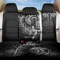 Personalised New Zealand Rugby Back Car Seat Cover Maori Warrior Rugby with Silver Fern Sleeve Tribal Ethnic Style LT03 One Size Black - Polynesian Pride
