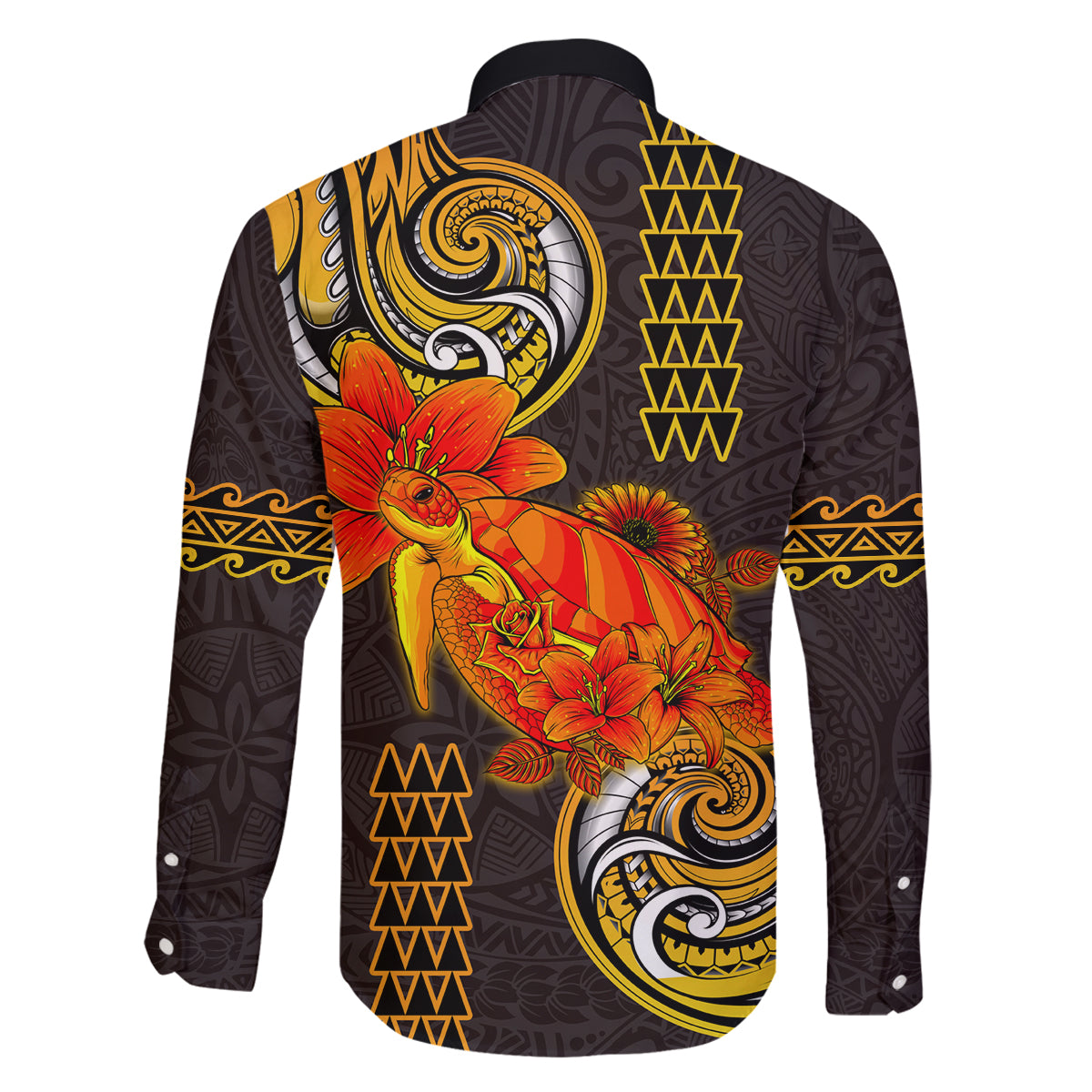 Hawaii Turtle Hibiscus Flower Family Matching Off Shoulder Short Dress and Hawaiian Shirt Polynesian Tattoo LT03 - Polynesian Pride