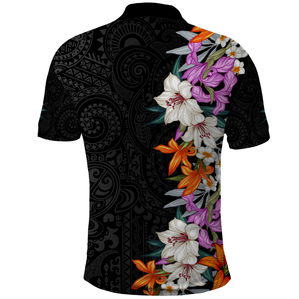 Hawaii Tropical Leaves and Flowers Polo Shirt - Tribal Polynesian Pattern LT03 - Polynesian Pride