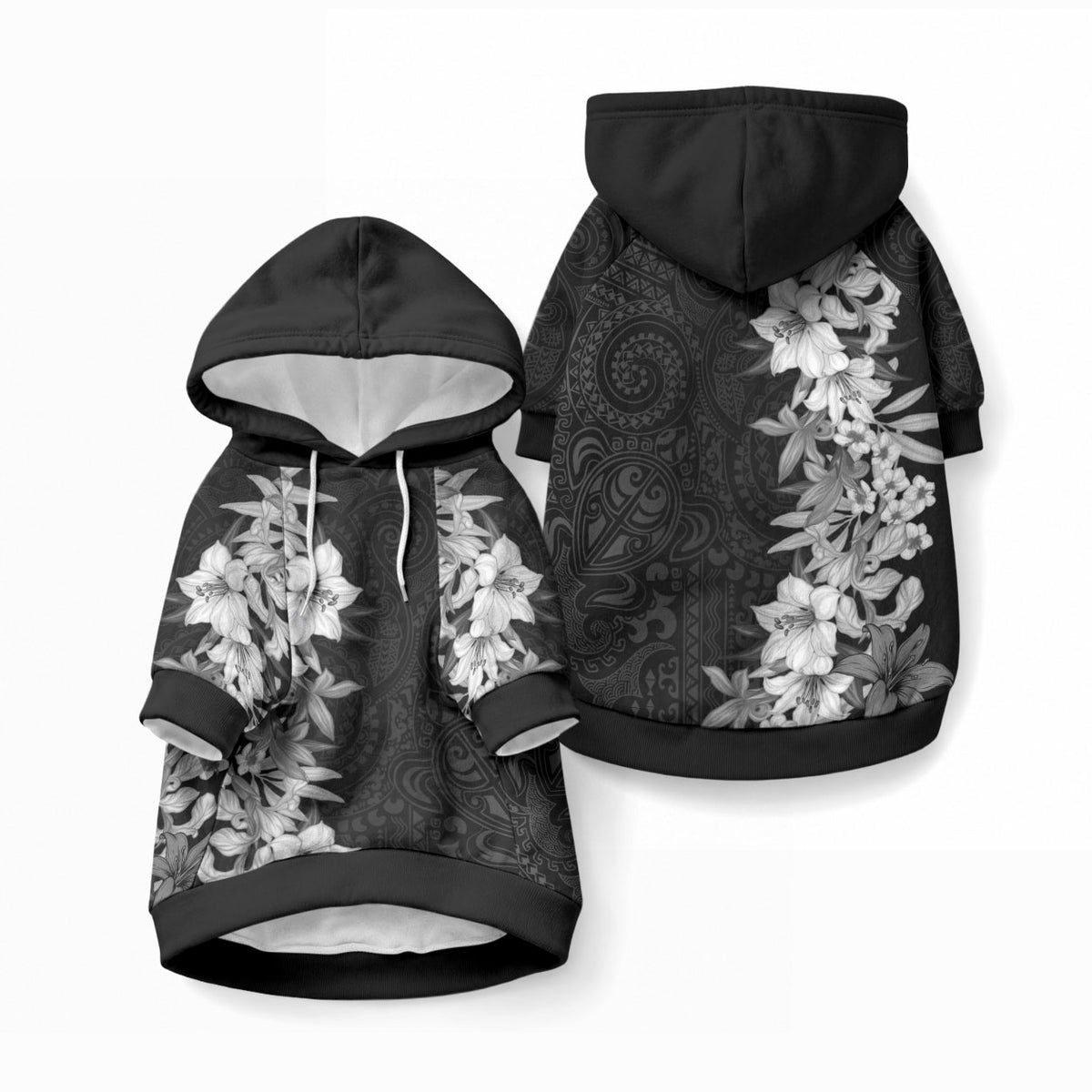 Hawaii Tropical Leaves and Flowers Pet Hoodie