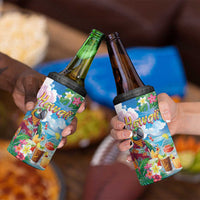 Hawaii Cocktails 4 in 1 Can Cooler Tumbler Parrot with Cute Beach Landscape and Tropical Plants LT03 - Polynesian Pride