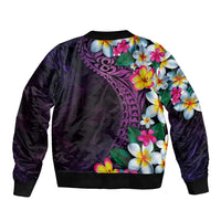 Hawaiian Plumeria-Polynesian Art Tattoo Mauve Color Bomber Jacket LT03 - Polynesian Pride