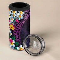 Hawaiian Plumeria-Polynesian Art Tattoo Mauve Color 4 in 1 Can Cooler Tumbler LT03 - Polynesian Pride
