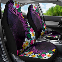 Hawaiian Plumeria-Polynesian Art Tattoo Mauve Color Car Seat Cover LT03 - Polynesian Pride