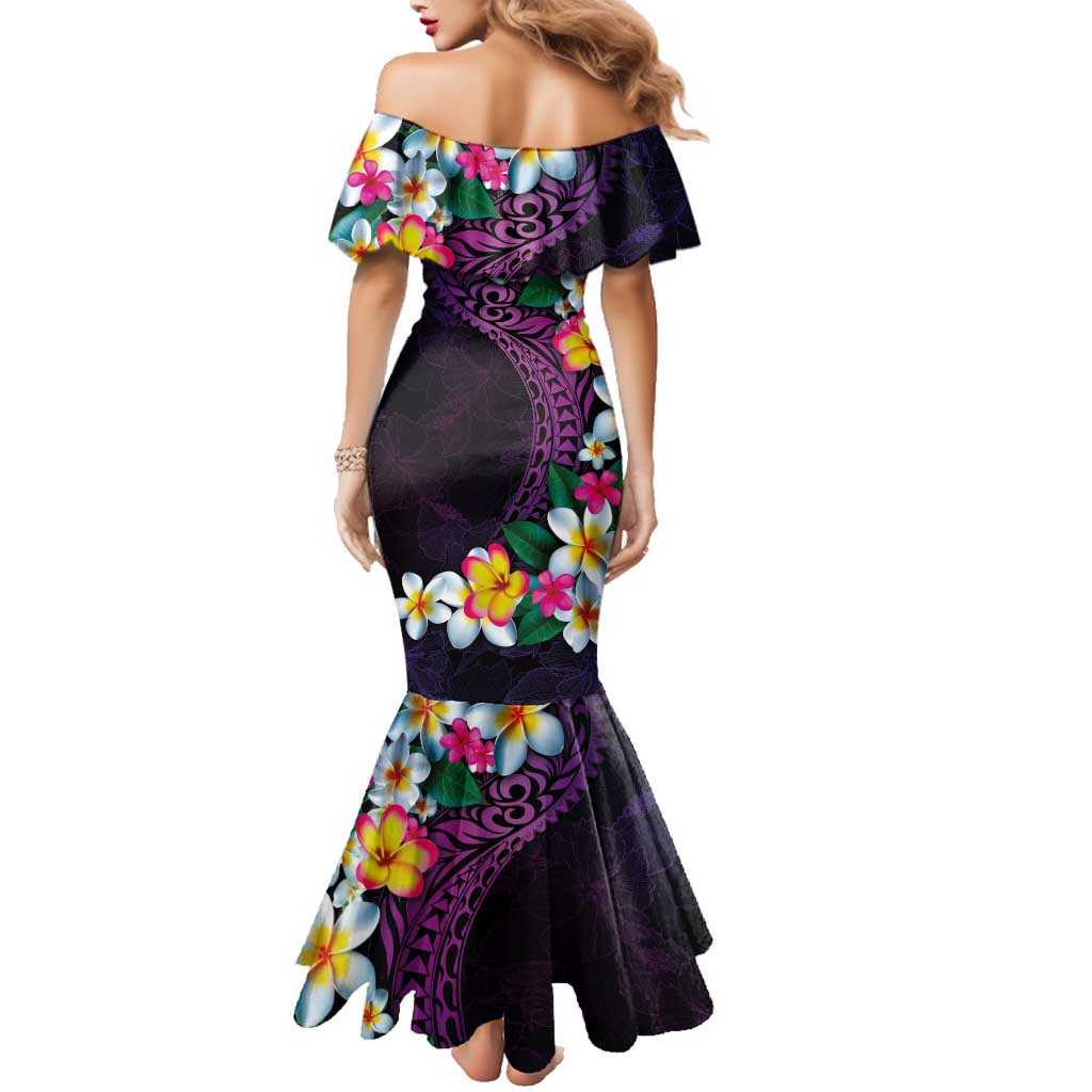 Hawaiian Plumeria-Polynesian Art Tattoo Mauve Color Family Matching Mermaid Dress and Hawaiian Shirt LT03 - Polynesian Pride