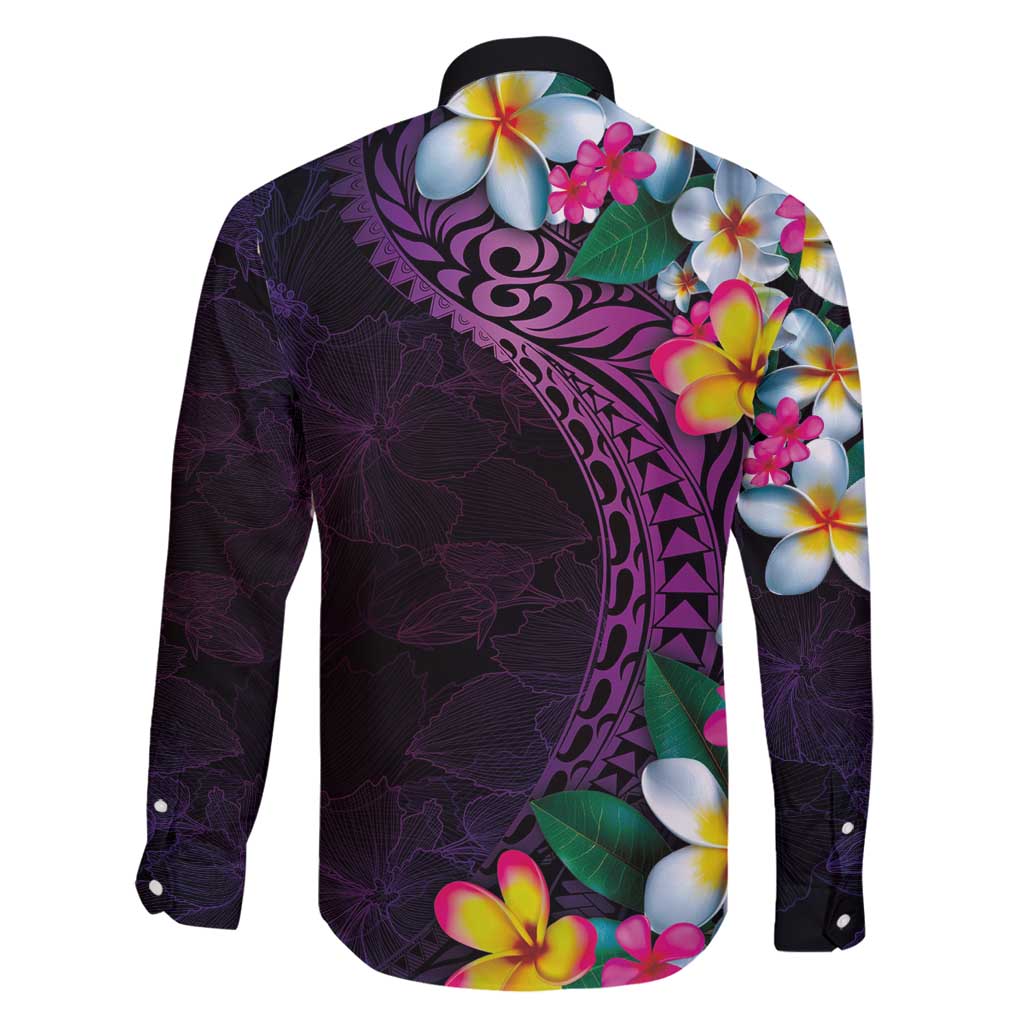 Hawaiian Plumeria-Polynesian Art Tattoo Mauve Color Family Matching Off Shoulder Short Dress and Hawaiian Shirt LT03 - Polynesian Pride
