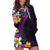 Hawaiian Plumeria-Polynesian Art Tattoo Mauve Color Hoodie Dress