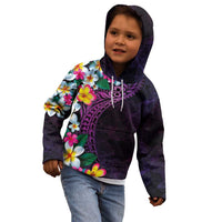 Hawaiian Plumeria-Polynesian Art Tattoo Mauve Color Kid Hoodie LT03 - Polynesian Pride
