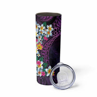 Hawaiian Plumeria-Polynesian Art Tattoo Mauve Color Skinny Tumbler LT03 - Polynesian Pride